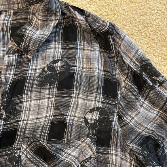 Rock & Republic Black and Gray Plaid Shirt - Picture 4 of 10